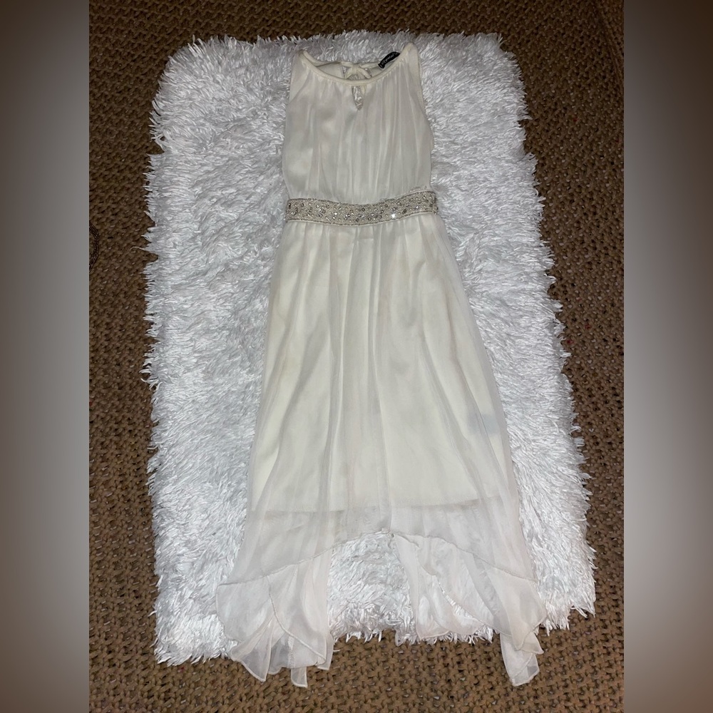 CRYSTAL DOLL Girls White Dress Size 8